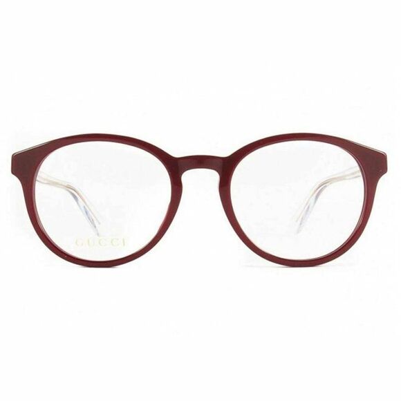 Gucci Burgundy Frame & Demo Lens Gg0485o 004 Women's Round Eyeglasses - Picture 2 of 5